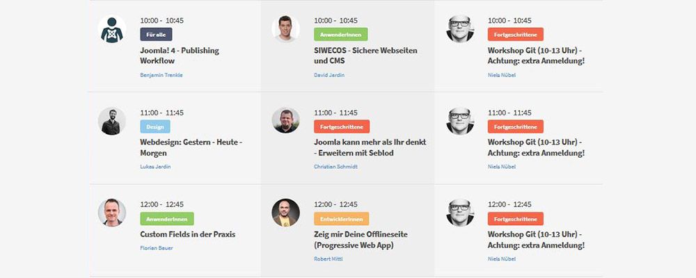 JoomlaDay Programm 2019